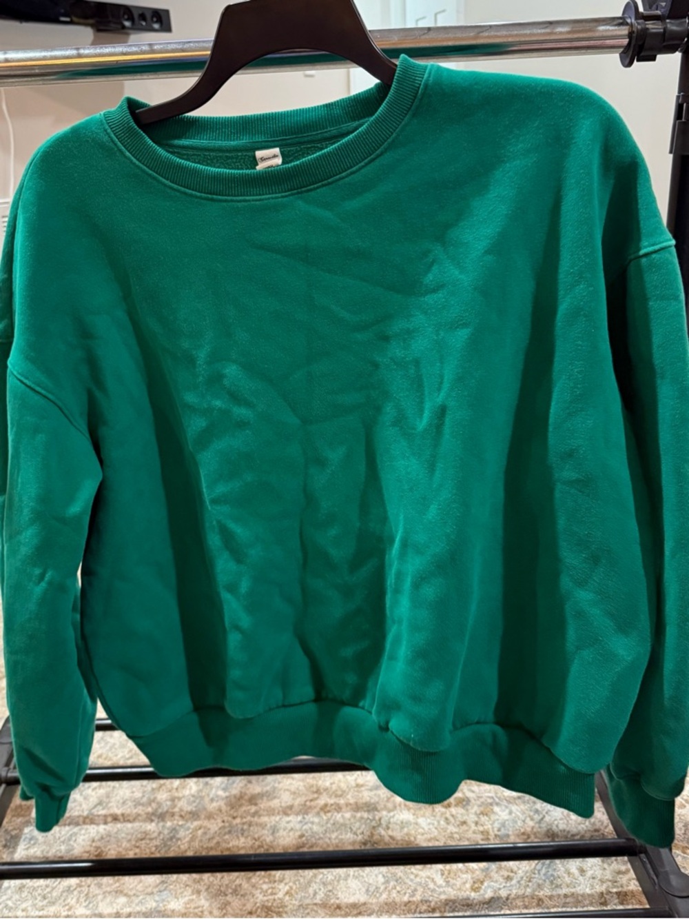 Classic Crewneck Sweater in Emerald Green